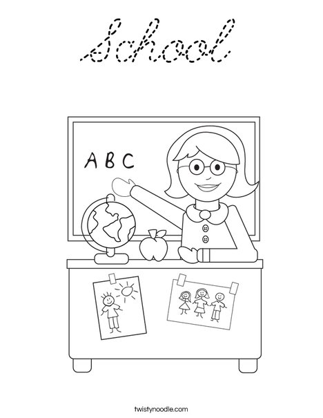 Teacher Sitting Coloring Page