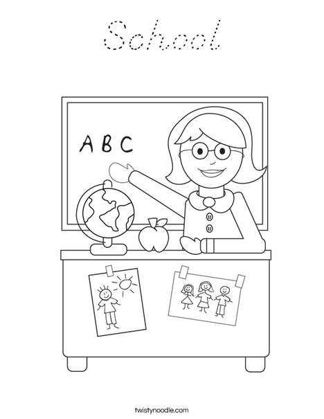Teacher Sitting Coloring Page