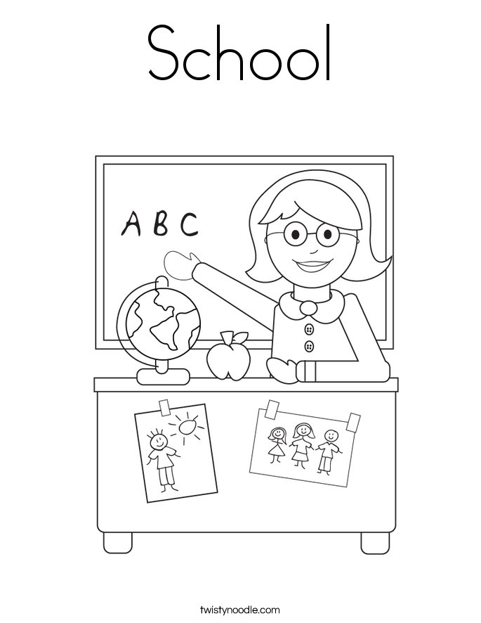 School Coloring Page