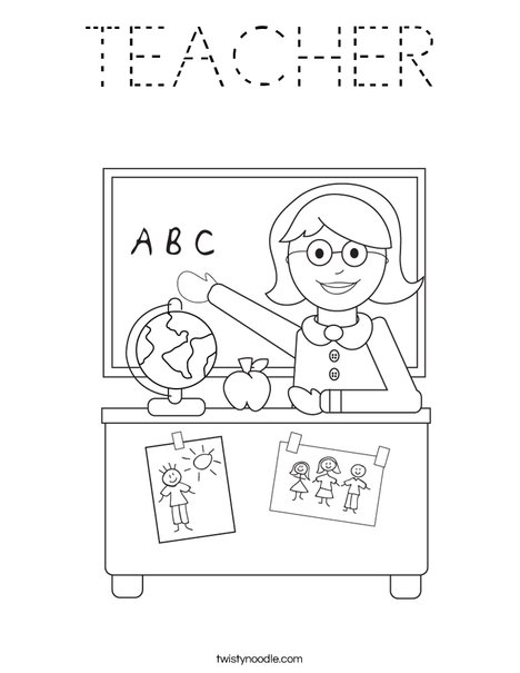 Teacher Sitting Coloring Page
