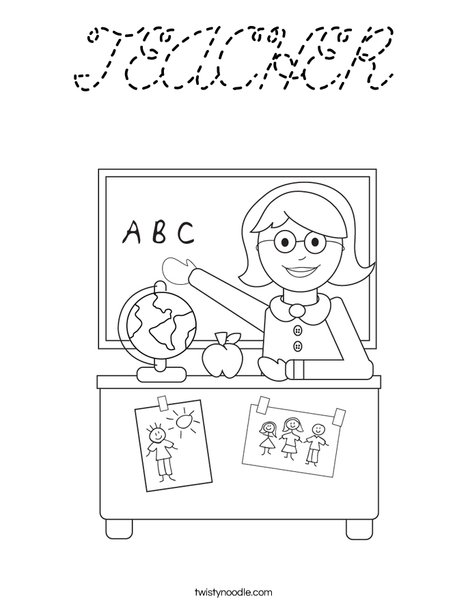 Teacher Sitting Coloring Page