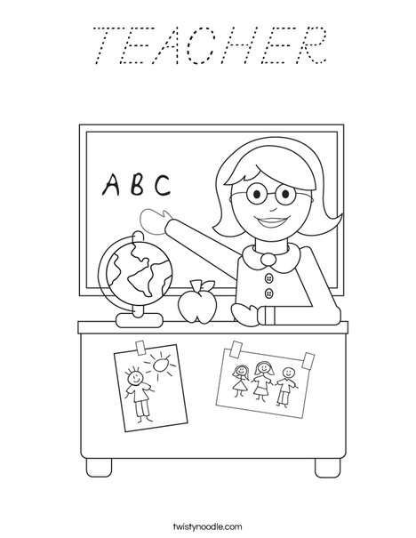 Teacher Sitting Coloring Page