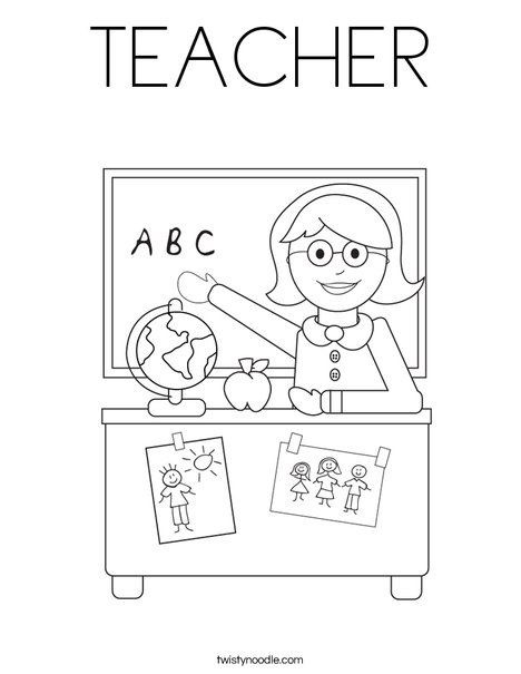 Teacher Sitting Coloring Page