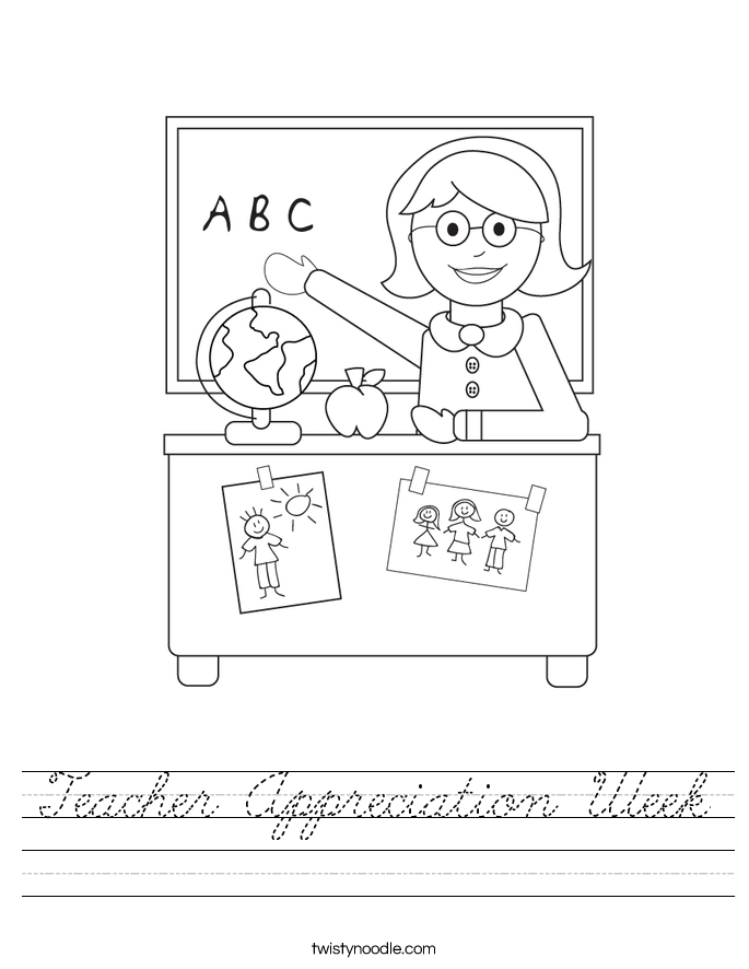 Teacher Appreciation Week Worksheet