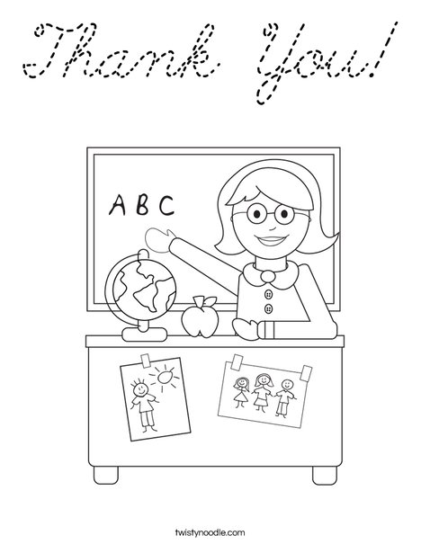Teacher Sitting Coloring Page