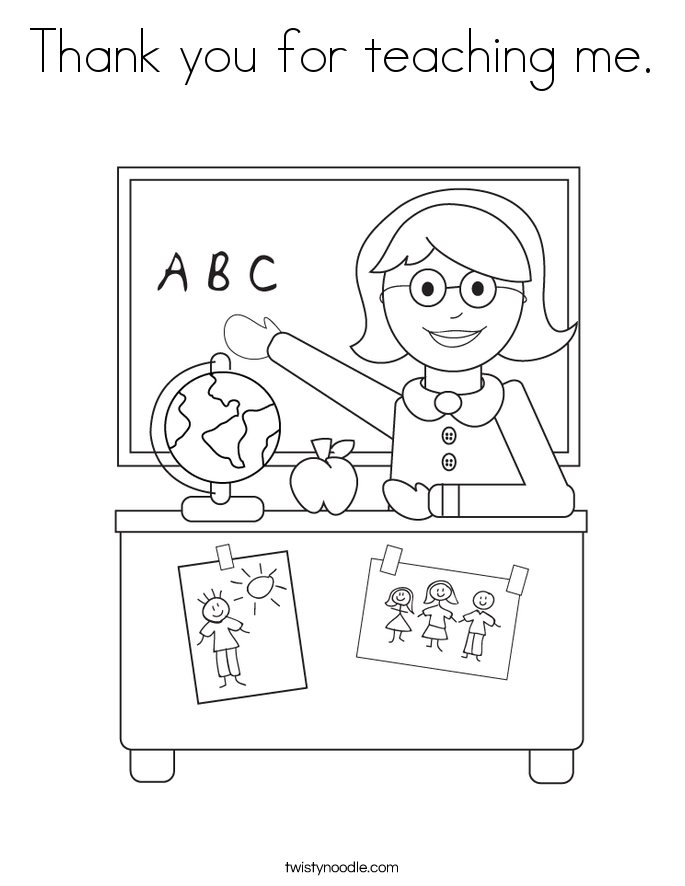 Thank you for teaching me. Coloring Page