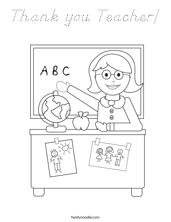 Thank you Teacher! Coloring Page
