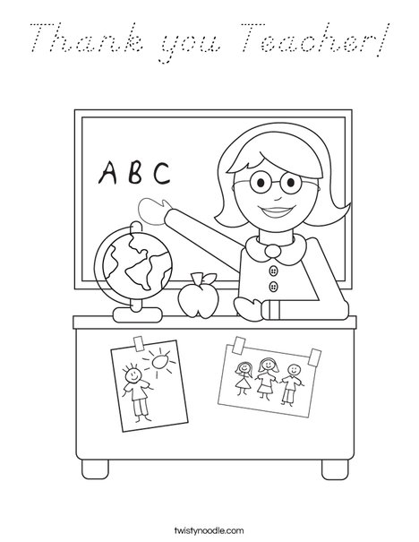 Teacher Sitting Coloring Page