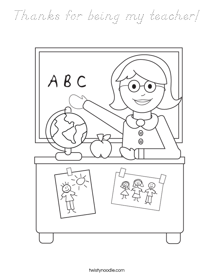 Thanks for being my teacher! Coloring Page