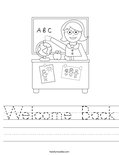 Welcome Back Worksheet