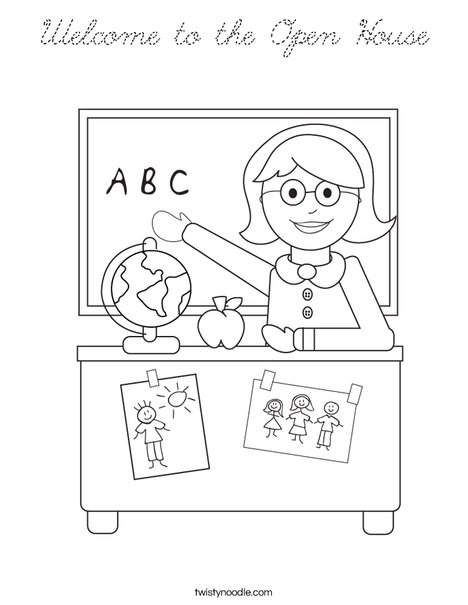 Teacher Sitting Coloring Page