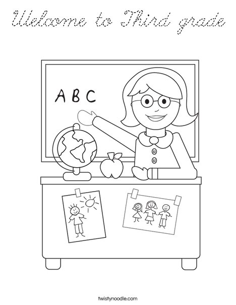 Teacher Sitting Coloring Page