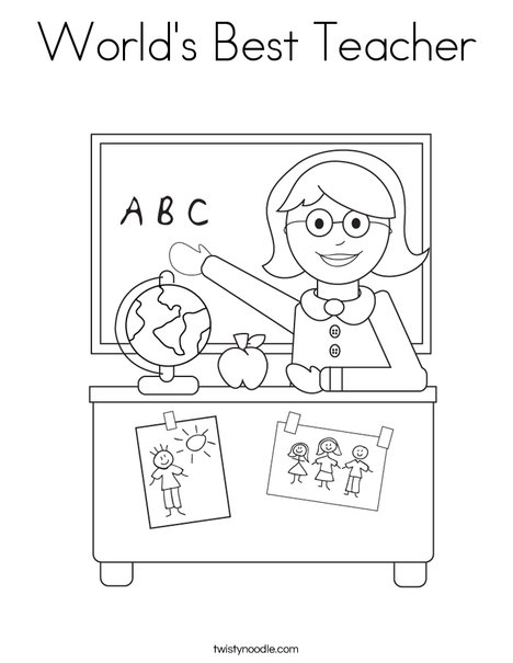 Teacher Sitting Coloring Page