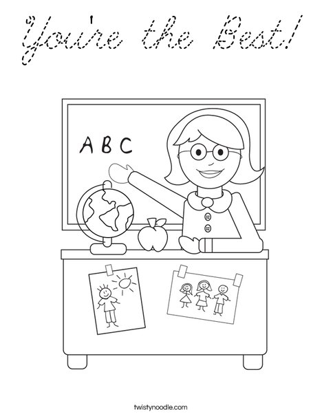 Teacher Sitting Coloring Page