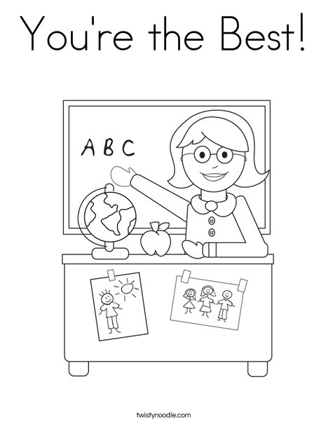 Teacher Sitting Coloring Page