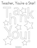 Teacher, You're a Star Coloring Page