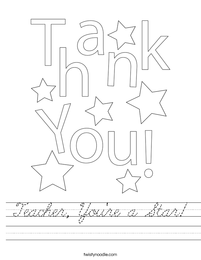 Teacher, You're a Star! Worksheet