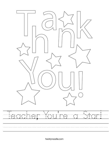 Teacher, You're a Star! Worksheet