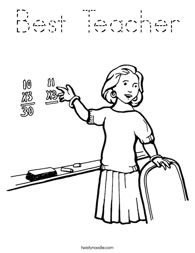 Best Teacher Coloring Page