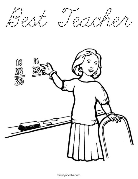 Best Teacher Coloring Page