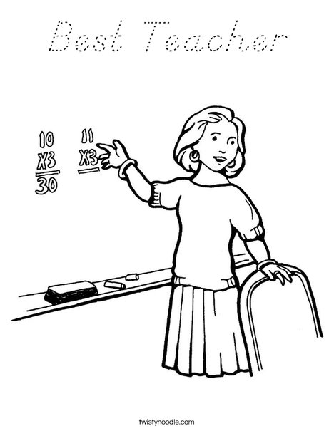 Best Teacher Coloring Page