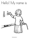 Hello! My name is  Coloring Page