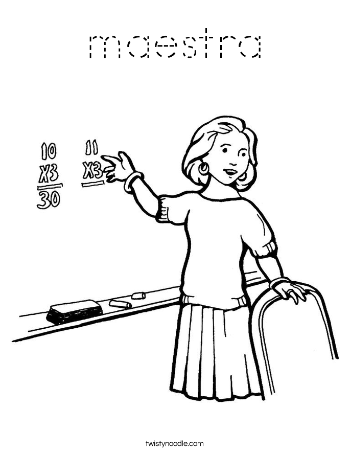 maestra Coloring Page