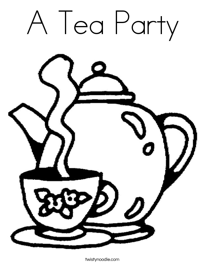 A Tea Party Coloring Page