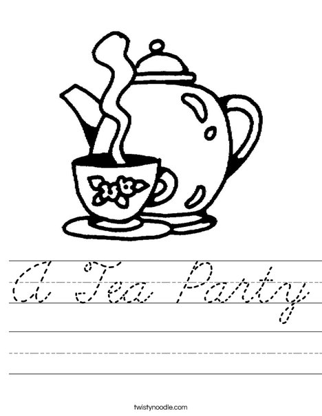 Teapot with Cup Worksheet