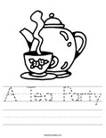 A Tea Party Worksheet