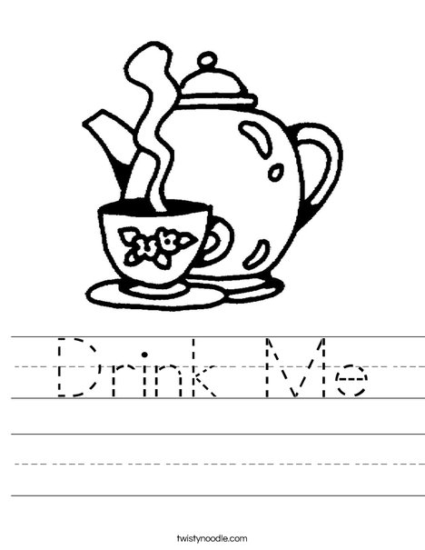 Teapot with Cup Worksheet