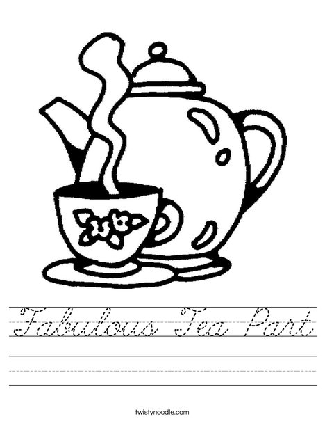 Teapot with Cup Worksheet