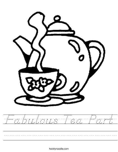 Teapot with Cup Worksheet