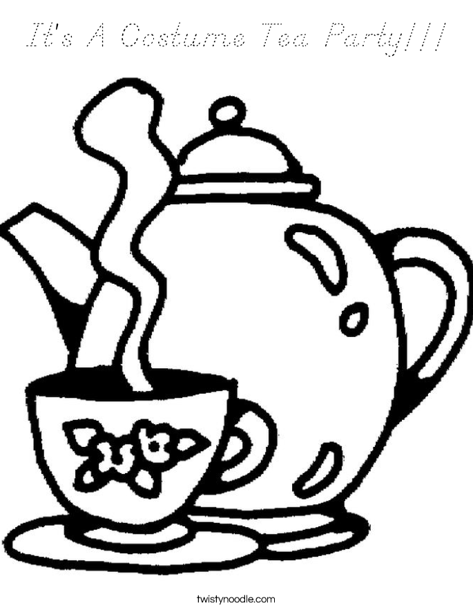 It's A Costume Tea Party!!! Coloring Page