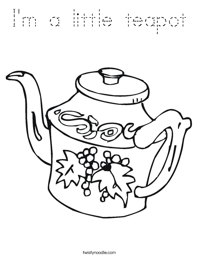 I'm a little teapot Coloring Page