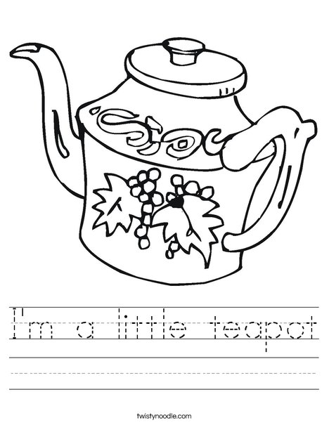 Teapot Worksheet