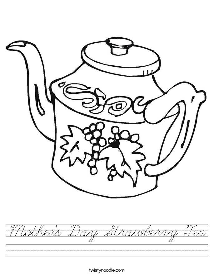 Mother's Day Strawberry Tea Worksheet