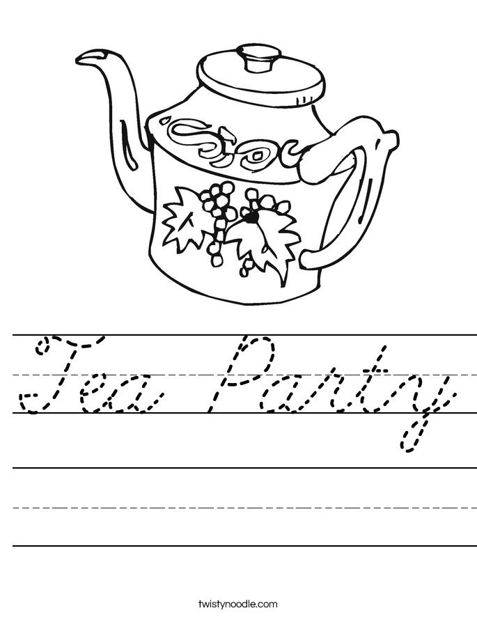 Tea Party Worksheet