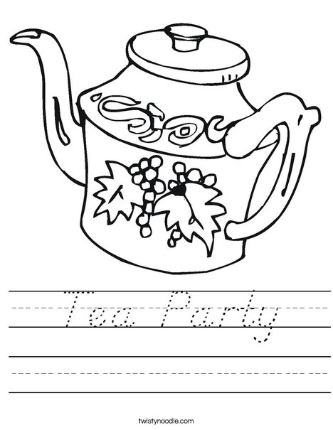 Teapot Worksheet