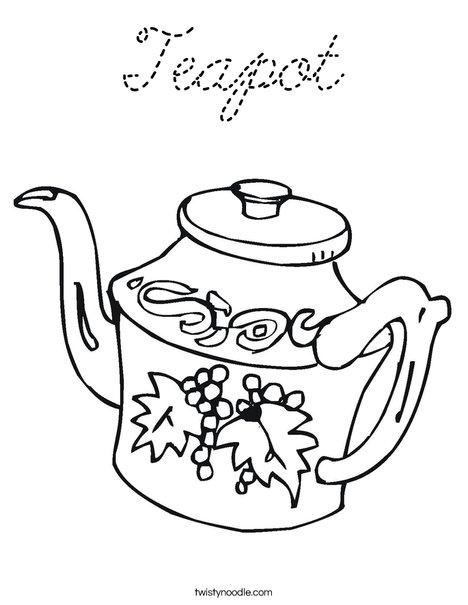 Teapot Coloring Page