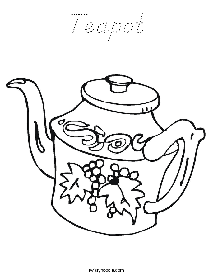 Teapot Coloring Page