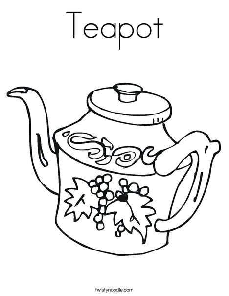 Teapot Coloring Page