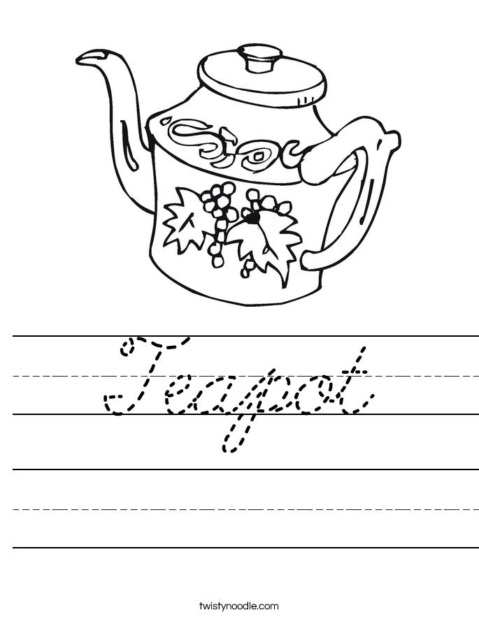 Teapot Worksheet