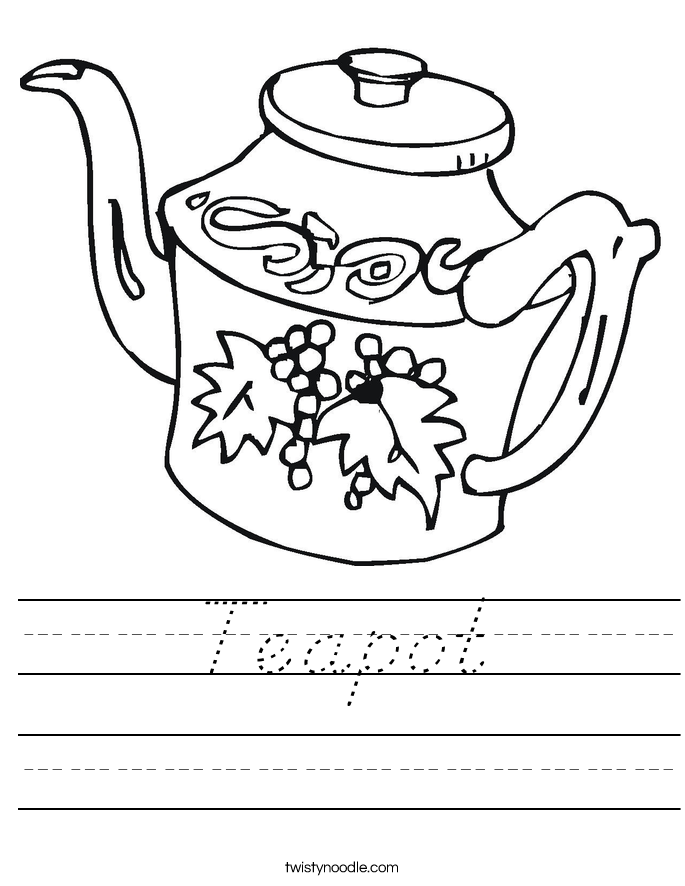 Teapot Worksheet