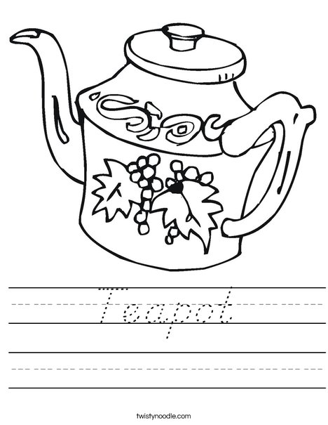 Teapot Worksheet