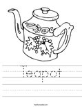Teapot Worksheet