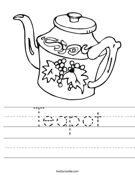 Teapot Worksheet