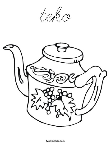 Teapot Coloring Page
