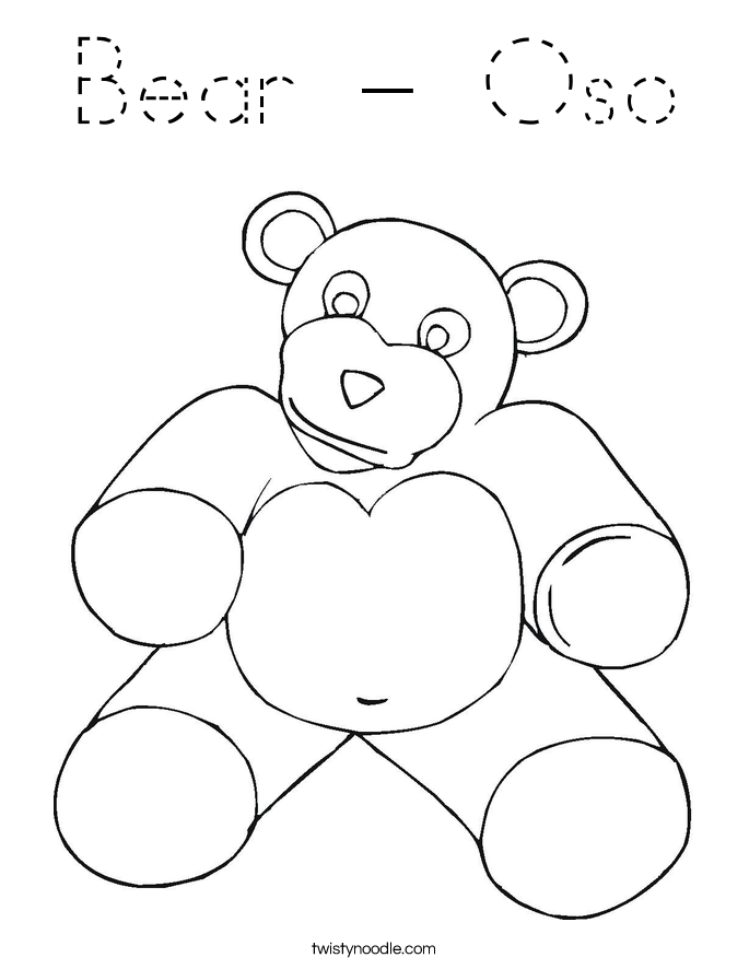 Bear - Oso Coloring Page