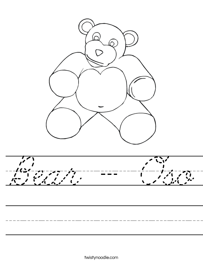 Bear - Oso Worksheet
